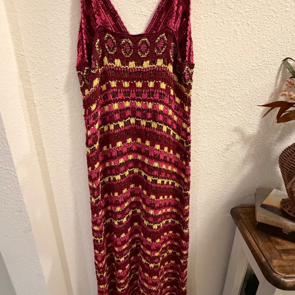 Zara Strappy Crochet Midi Dress, Sz L, Like New - Picture 6 of 8